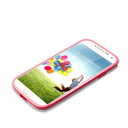 Zenus Walnutt Bumper Solid fr Samsung Galaxy S4, wei-pink -
