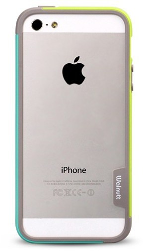 Zenus Walnutt Bumper Trio fr iPhone 5, green-mint -