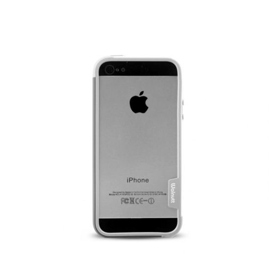 Zenus Walnutt Bumper Trio fr iPhone 5, White-Grey -