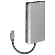 4smarts 8in1 Hub USB Typ-C auf Ethernet, HDMI, 3x USB 3.0 und Kartenleser space-grau