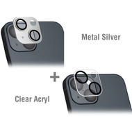 4smarts StyleGlass Kamera iPhone 14 /  14 Plus 2er Set Metal silber + klar
