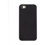 AGNA iPlate Real Leather for iPhone 5 SE schwarz