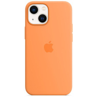 Apple Silikon Case iPhone 13 mit MagSafe gelborange