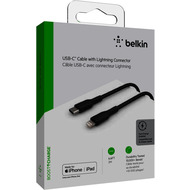 Belkin Lightning/ USB-C Kabel ummantelt mfi 2m schwarz