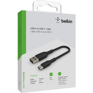 Belkin USB-C/ USB-A Kabel PVC, 15cm, schwarz