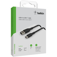 Belkin USB-C/ USB-A Kabel ummantelt, 1m, schwarz