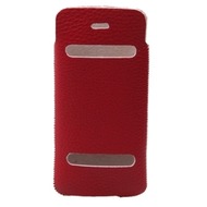 DC Casual Guti Ledertasche für iPhone 5/ 5S/ SE, rot-weiß Stitch