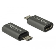 DeLock Adapter USB 2.0 Micro-B Buchse > USB Type-C 2.0 Stecker kupferfarben