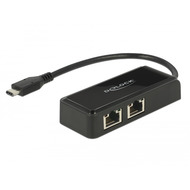 DeLock Adapter USB 3.0 Type-C > 2 x Gigabit LAN RJ45 Delock