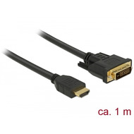 DeLock Kabel DVI 24+1 Stecker > HDMI-A Stecker 1,0 m