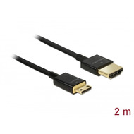 DeLock Kabel HDMI-A Stecker > HDMI Mini-C Stecker 3D 4K 2 m Slim High Quality