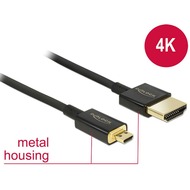 DeLock Kabel High Speed HDMI mit Ethernet - HDMI-A Stecker > High Speed HDMI Micro-D