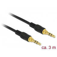DeLock Kabel Klinke 3 Pin 3,5 mm Stecker > Stecker 3,0 m schwarz