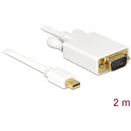 DeLock Kabel mini Displayport Stecker zu VGA 15 Pin Stecker 2 m
