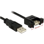 DeLock Kabel USB 2.0 A Stecker > USB 2.0 A Buchse 1m mit Schraubverbindung