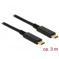 DeLock Kabel USB 2.0 USB Type-C Stecker > USB Type-C Stecker 3,0 m schwarz 5 A