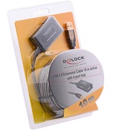DeLock Kabel USB 2.0 Verlängerung+Hub aktiv 10m