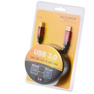 DeLock Kabel USB 3.0 rot Premium A-B St/ St 3.0m DL