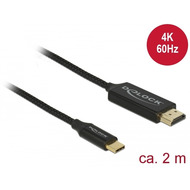 DeLock Kabel USB Type-C Stecker > HDMI-A Stecker 4K 60 Hz 2 m schwarz