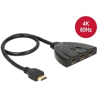 DeLock Switch HDMI 3 in > 1 out HDMI 4K UHD mit Kabel 50 cm