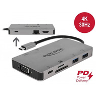 DeLock USB Type-C Dockingstation 4K - HDMI /  VGA /  USB 3.1 /  SD /  LAN /  PD 3.0