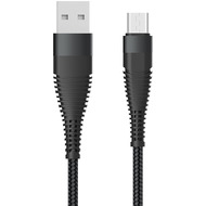 Fontastic Datenkabel Elox USB-A>Micro-USB 0,5m schwarz Stecker Alu-Gehäuse, Kabel Nylon-Ummantelung