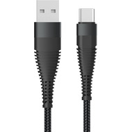 Fontastic Datenkabel Elox USB-A>USB Typ-C 0,5m schwarz Stecker Alu-Gehäuse, Kabel Nylon-Ummantelung