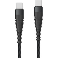 Fontastic Datenkabel Elox USB Typ-C>USB Typ-C 0,5m schwarz Stecker Alu-Gehäuse, Kabel Nylon-Ummantelung