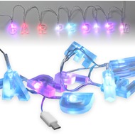 Fontastic LED Ladekabel Micro-USB 1,2m transparent 9 bunt beleuchtete Buchstaben - Carpe Diem