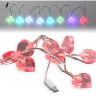 Fontastic LED Ladekabel Micro-USB 1,2m transparent Motiv-Ladekabel mit 8 beleuchteten Herzen