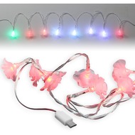 Fontastic LED Ladekabel Micro-USB 1,2m transparent Motiv-Ladekabel mit 8 beleuchteten Rosen