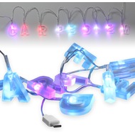 Fontastic LED Ladekabel USB Typ-C 1,2m transparent 9 bunt beleuchtete Buchstaben - Carpe Diem