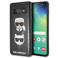 Karl Lagerfeld Choupette Embossed Hülle- Samsung Galaxy S10+ - Schwarz