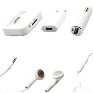 Konkis 5in1, KFZ Ladekabel + Netzteil + Datenkabel + Headset + Tischlader, Apple iPhone 4, 4S