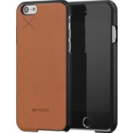 Mozo iPhone 6/ 6s Back Cover - braunes Leder - schwarz