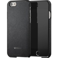 Mozo iPhone 6/ 6s Back Cover - schwarzes Leder - schwarz