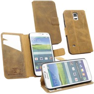 OZBO Ledertasche Diary Rebo - sand - für Samsung Galaxy S5