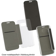 Fontastic OZBO PU Tasche "Diary Clear" - schwarz - für Apple iPhone 7 /  8