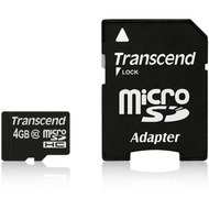 Transcend microSDHC Class 10, 4GB + SD-Adapter