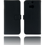 Twins Kunstleder Flip Case für HTC M8, schwarz