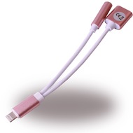UreParts 2 in 1 Audio Adapter + Ladekabel - Apple iPhone 7, 7 Plus - Pink
