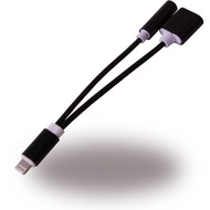 UreParts 2 in 1 Audio Adapter + Ladekabel - Apple iPhone 7, 7 Plus - Schwarz