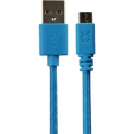 xqisit FR Cotton Cable microUSB/ USB 0,8m blue