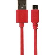 xqisit FR Cotton Cable microUSB/ USB 0,8m red