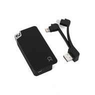 xqisit KeyChain-PowerBank, Micro USB/ Lightning, 1.500mAh, schwarz