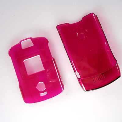 Strax Oberschale Click-On Motorola V3 rot transparent