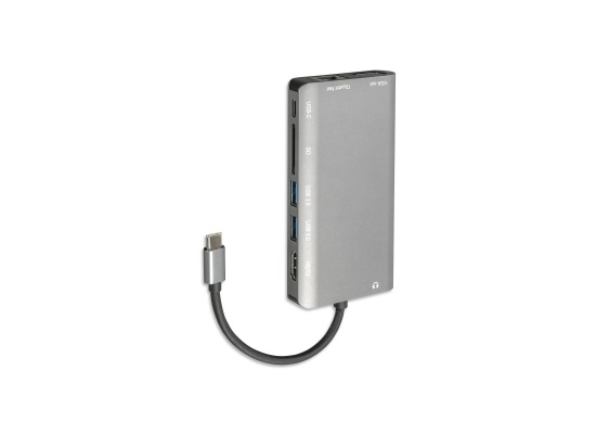 4smarts 8in1 Hub USB Typ-C auf Ethernet, HDMI, 3x USB 3.0 und Kartenleser space-grau