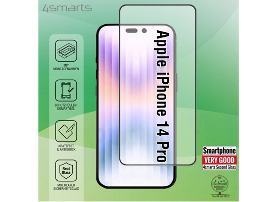 4smarts Second Glass X-Pro Full Cover mit Montagerahmen fr Apple iPhone 14 Pro