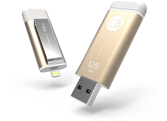 ADAM Elements iKlips Lightning Flashspeicher - 128 GB - gold