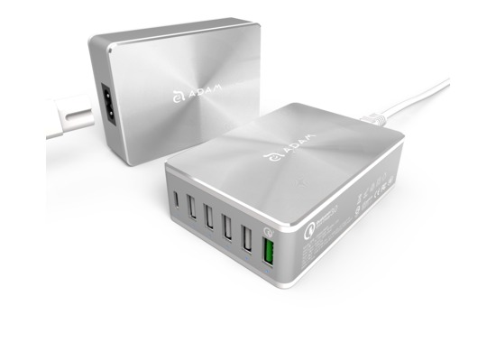 ADAM Elements OMNIA PA601- Multi USB Charger with QC 3.0 Port , Silver -
